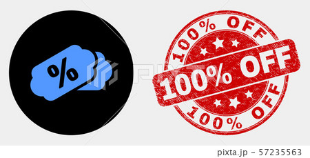 Vector Percent Tags Icon and Distress 100 Percent Off Watermark Vector Percent Tags Icon and Distress 100 Percent Off Watermark 57235563