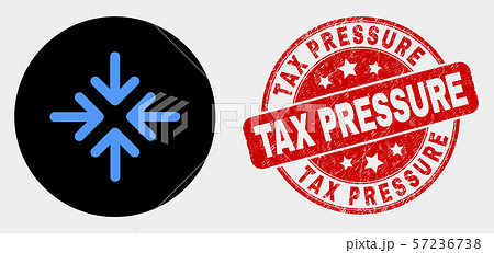 Vector Meeting Point Arrows Icon and Scratched Tax Pressure Stamp Seal Vector Meeting Point Arrows Icon and Scratched Tax Pressure Stamp Seal 57236738