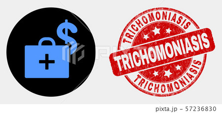 Vector Medical Business Case Icon and Grunge Trichomoniasis Watermark Vector Medical Business Case Icon and Grunge Trichomoniasis Watermark 57236830