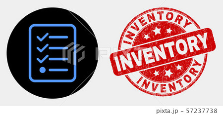 Vector Items List Page Icon and Distress Inventory Stamp Vector Items List Page Icon and Distress Inventory Stamp 57237738