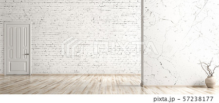 Interior background of empty room with brick wall, 57238177