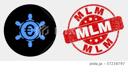 Vector Euro People Company Icon and Scratched Mlm Stamp Vector Euro People Company Icon and Scratched Mlm Stamp 57238797