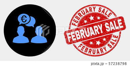 Vector Euro People Chat Icon and Grunge February Sale Stamp Seal Vector Euro People Chat Icon and Grunge February Sale Stamp Seal 57238798