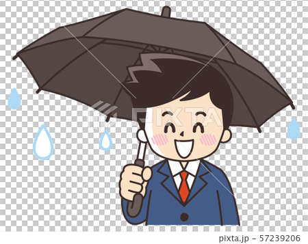 拿著傘的微笑的商人 57239206