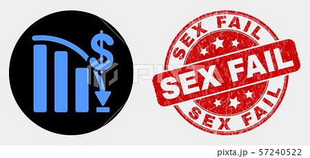 Vector Crisis Bar Chart Icon and Distress Sex Fail Watermark 57240522