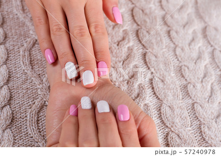 Bicolor spring manicure. Bicolor spring manicure. 57240978