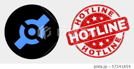 Vector Artificial Joint Icon and Scratched Hotline Stamp Seal Vector Artificial Joint Icon and Scratched Hotline Stamp Seal 57241654