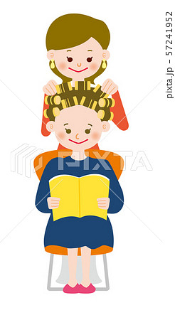 Hairdresser Perm Stock Illustration