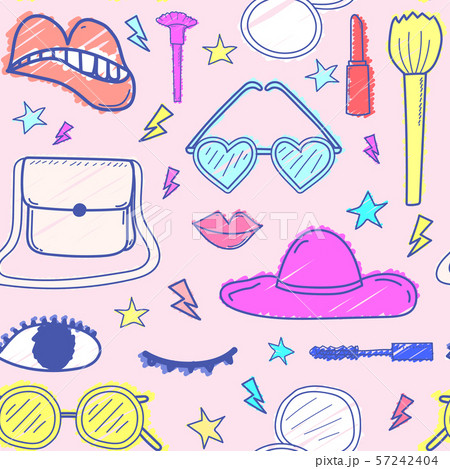 Accessories fashion seamless pattern background. Vector illustration. Accessories fashion seamless pattern background. Vector illustration. 57242404