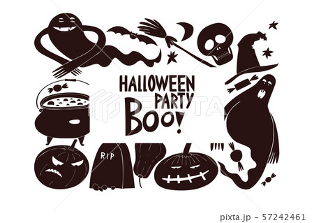 Halloween banner template. Vector hand drawn 57242461