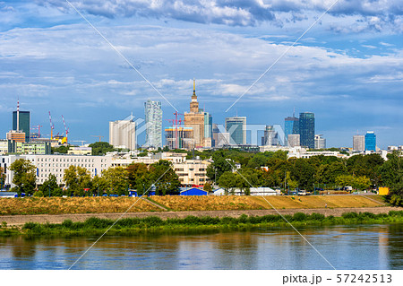 Warsaw City Skyline River View In Poland 57242513