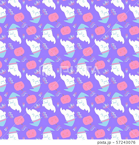 ハロウィンパターンpurple 57243076