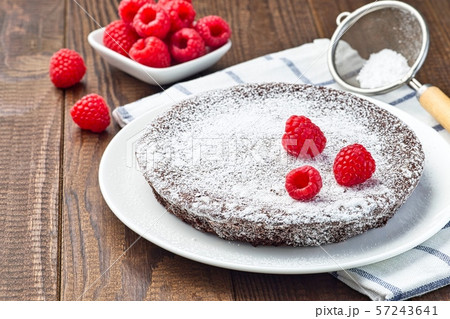 Chocolate sticky brownie cake, swedish dessert Chocolate sticky brownie cake, swedish dessert 57243641