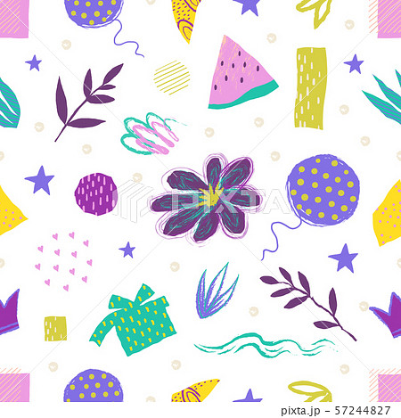 Abstract brush pattern. Trendy modern seamless print template, hand drawn poster paint elements Abstract brush pattern. Trendy modern seamless print template, hand drawn poster paint elements 57244827