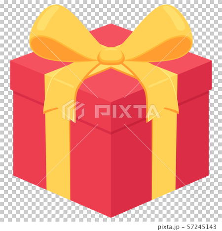 Gift box_red_yellow_ribbon 57245143