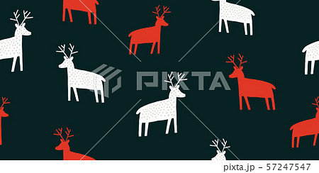 Childish seamless pattern with deers and pines 57247547