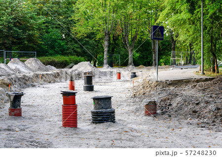 underground communications and street and sidewalk 57248230