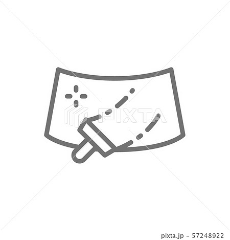 Washing windshield of a car line icon. 57248922