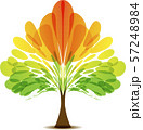 Colorful logo of abstract autumn tree, art icon 57248984