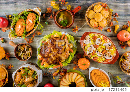 Thanksgiving Day. Dinner with a lot of delicious Thanksgiving Day. Dinner with a lot of delicious 57251496