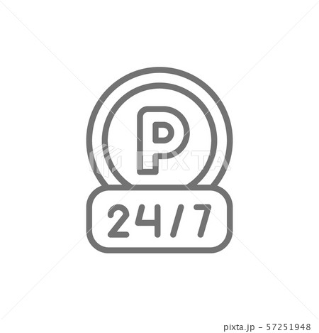 Vector around the clock parking line icon. Vector around the clock parking line icon. 57251948