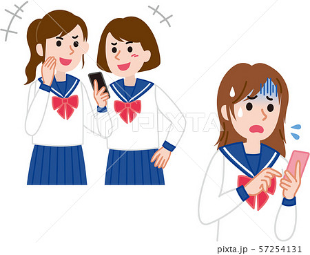 女子学生 いじめのイラスト素材