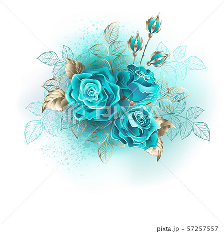 Three turquoise roses 57257557