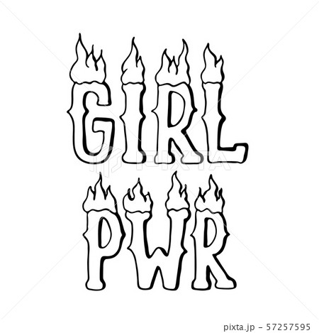 Girl power quote hand drawn lettering. Feminism 57257595