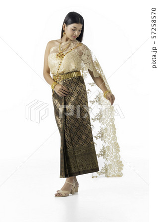 Beautiful woman smiling in national traditional 57258570