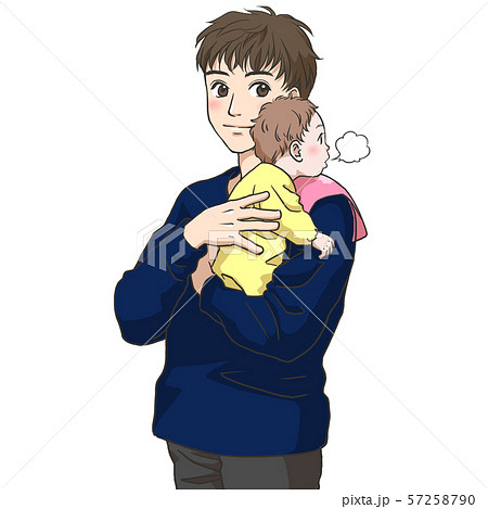 赤ちゃんにげっぷをさせる若い父親 赤ちゃんにげっぷをさせる若い父親 57258790