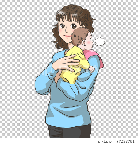 Young mother burping a baby Young mother burping a baby 57258791