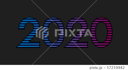 New Year 2020 colorful blue purple neon lights New Year 2020 colorful blue purple neon lights 57259982