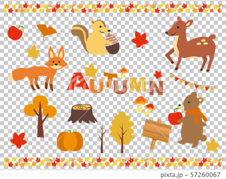 Autumn leaves and animals Autumn leaves and animals 57260067