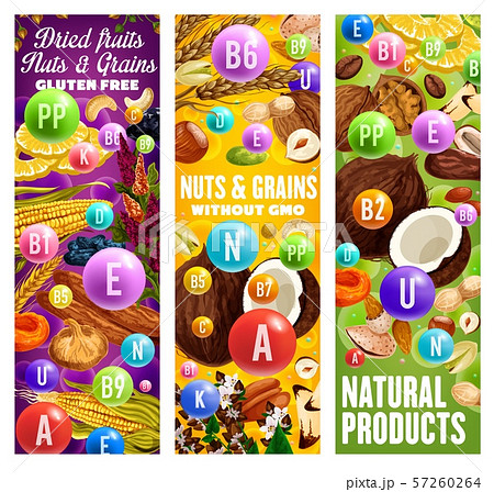 GMO free nuts, dried fruits and grains 57260264