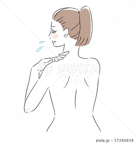 背中　肌　悩み　ムダ毛　産毛　女性 57260658