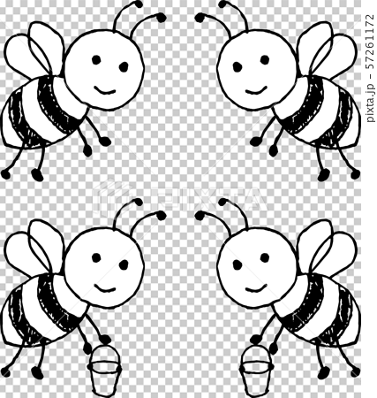 100以上 ミツバチ イラスト 白黒