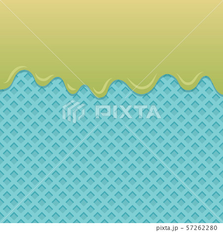 Flowing melon syrup on blue wafer vector. Flowing melon syrup on blue wafer vector. 57262280