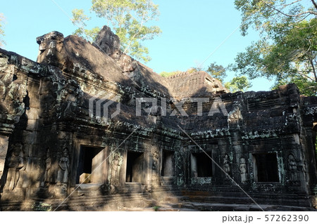 Empty windows of a dilapidated temple. Empty windows of a dilapidated temple. 57262390