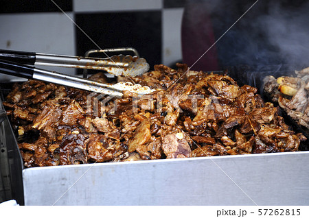 Selective focused of lamb grill at Malaysia hawkers market.  57262815