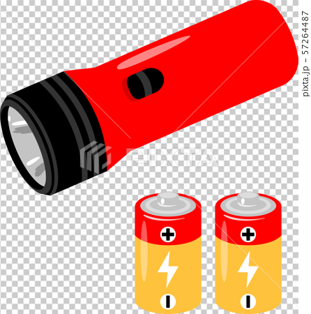 Flashlight And Batteries Stock Illustration