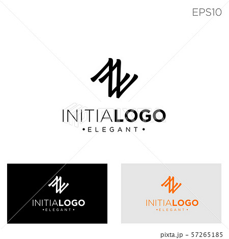monogram initial n, nn, n logo template black 57265185