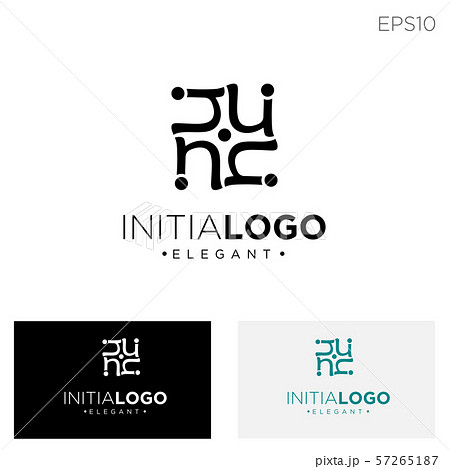 monogram initial n, nn, n logo template black 57265187