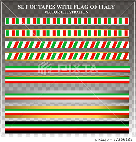 Set of tapes with flags Italy. Vector illustration. 57266135