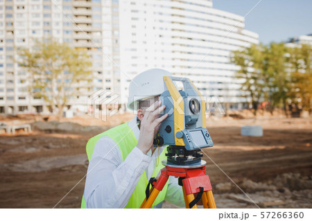 Surveyor engineer in protective wear 57266360
