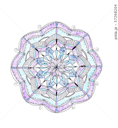 Gentle colors mandala painted pencils and pen 57268204