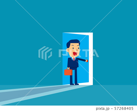 Businessman opening door. Concept cute business 57268405