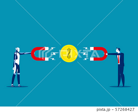 Artificial Intelligence and human with magnets 57268427