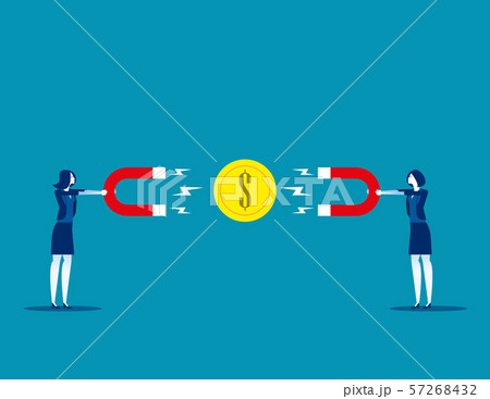 Partner business with magnets fight for financial. 57268432
