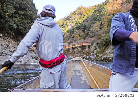 京都 保津川下り 船上からの風景 京都 保津川下り 船上からの風景 57268603