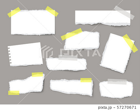 Torn Sheets Of Paper Set With Strips And Piecesのイラスト素材